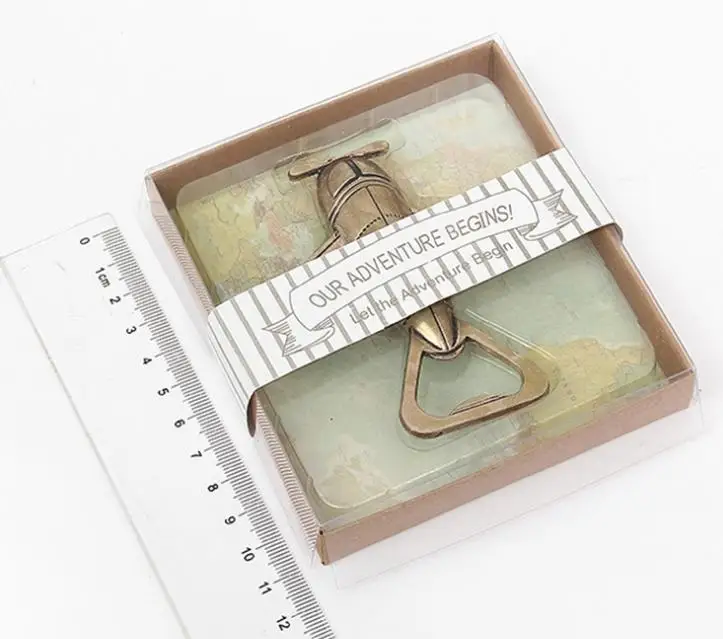 
Airplane Bottle Opener with Gift Box Air Plane Travel Beer Bottle Opener Party Favor Wedding Birthday Decorations 
