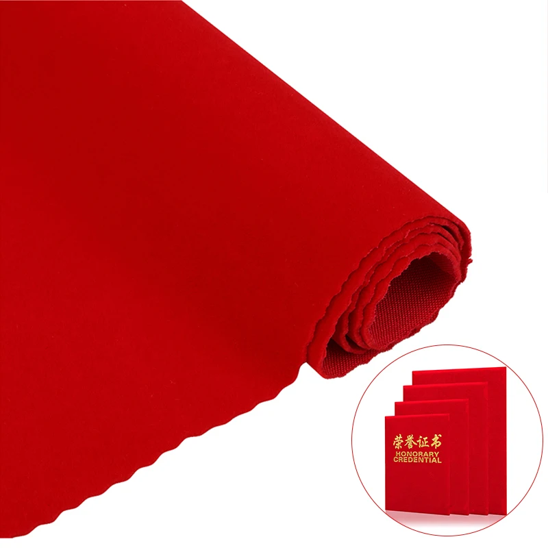 
Customize high quality red color nonwoven paper flock material fabric 