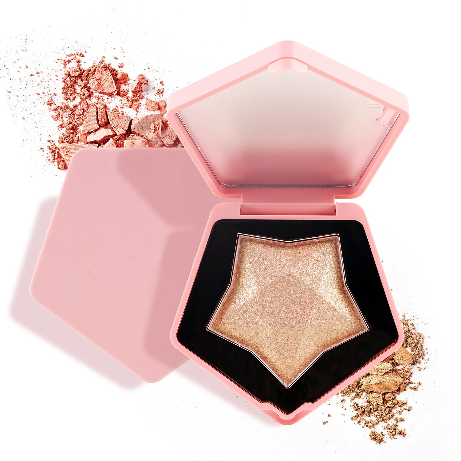 Private Label  Glitter Highlighter Star Shape Highlighting Powder Makeup Blush Highlighter Makeup