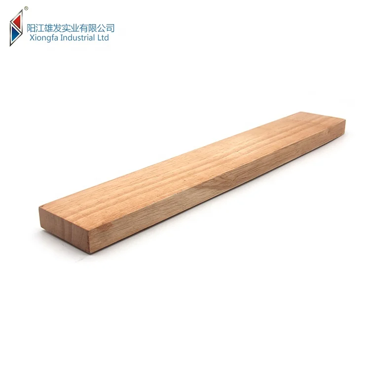 Hot Sale 14 Inch Eco friendly Bamboo Rubber Wood Magnetic Knife Block Magnetic Knife Strip with Stainless Steel Back Bracket