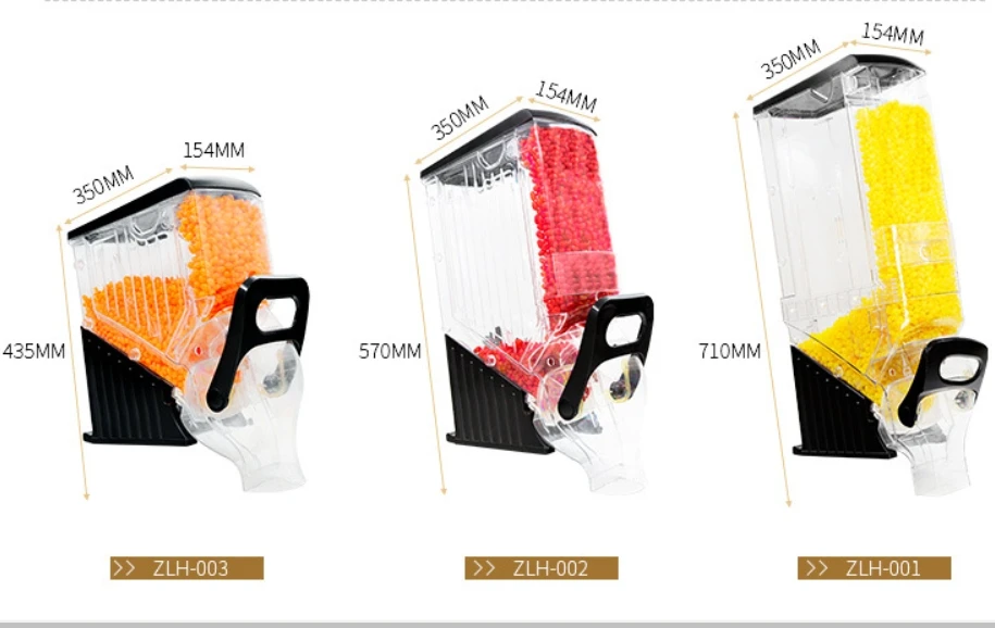 Yageli China supplier wholesale price custom clear transparent acrylic gravity grain feed dispenser for display only