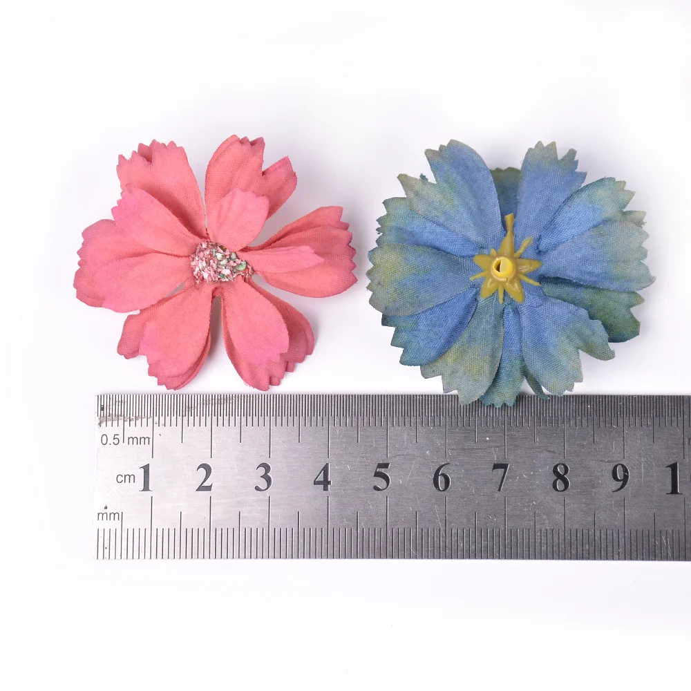 
Custom Simulation flower diy multi-layer daisy flower head six-petal Artificial Flower Heads for wedding decoration 