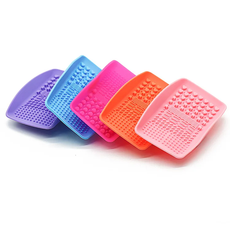 
Wholesale Makeup Tools Popular Beauty Cosmetic Pad Washing Scrubber Silicone Makeup Brush Cleaner Mat 