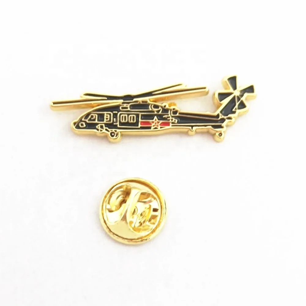 custom soft enamel helicopter lapel pins,Gold Plated Epoxy Star  Fly Wings Plane  Pin badge
