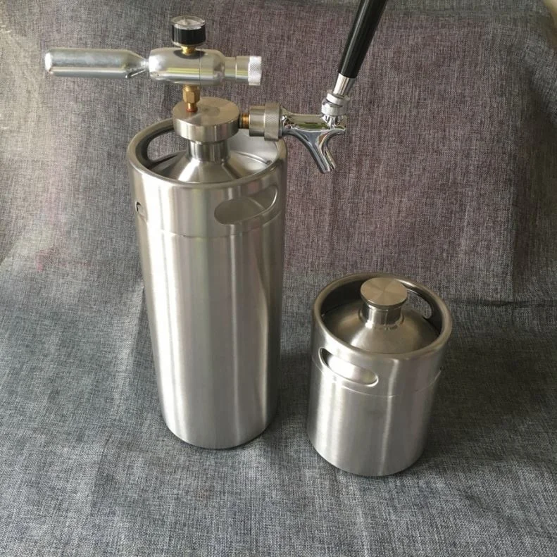 Beer Barrel Logo Color Painting Stainless Steel Customized Beer Keg US 20L 20 Litre Recycling Beer Brewing Equipment Support