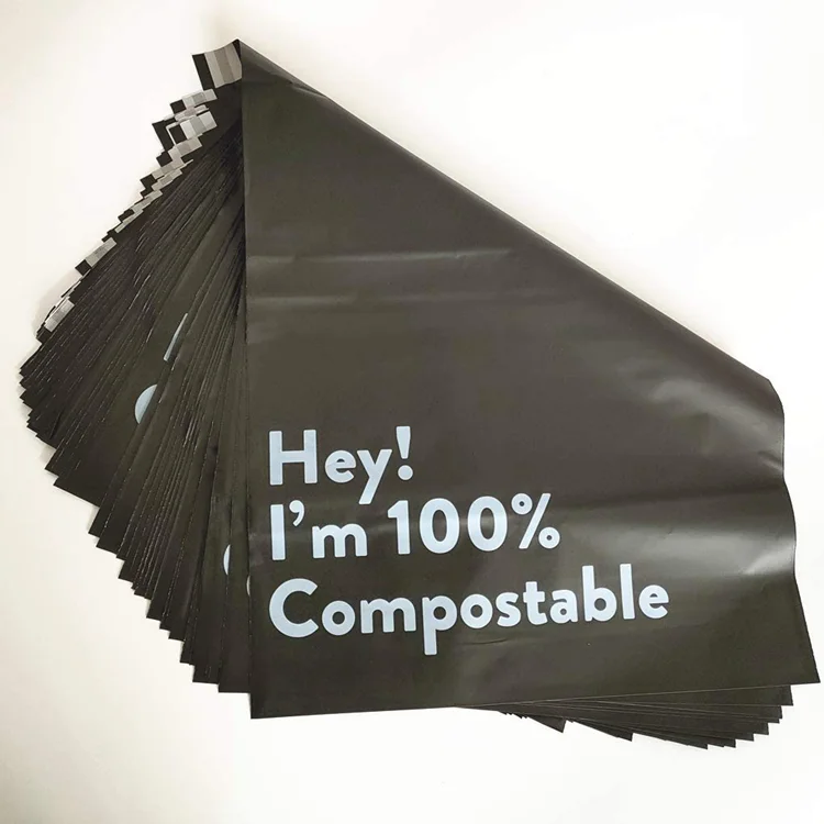 In stock  biodegradable thickened black shipping bags with clothing small  custom  eco friendly  compostable poly mailer bags