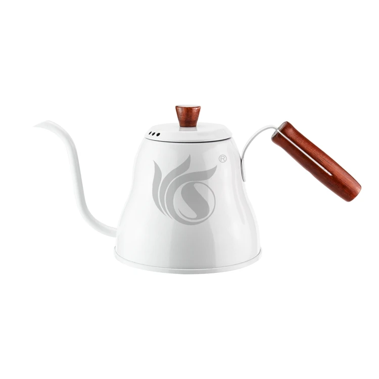 Customized Stainless Turkish Drip Tea Hand Pour Goose Neck Kettle Offices Arabic Coffee Pot With Wood Handle