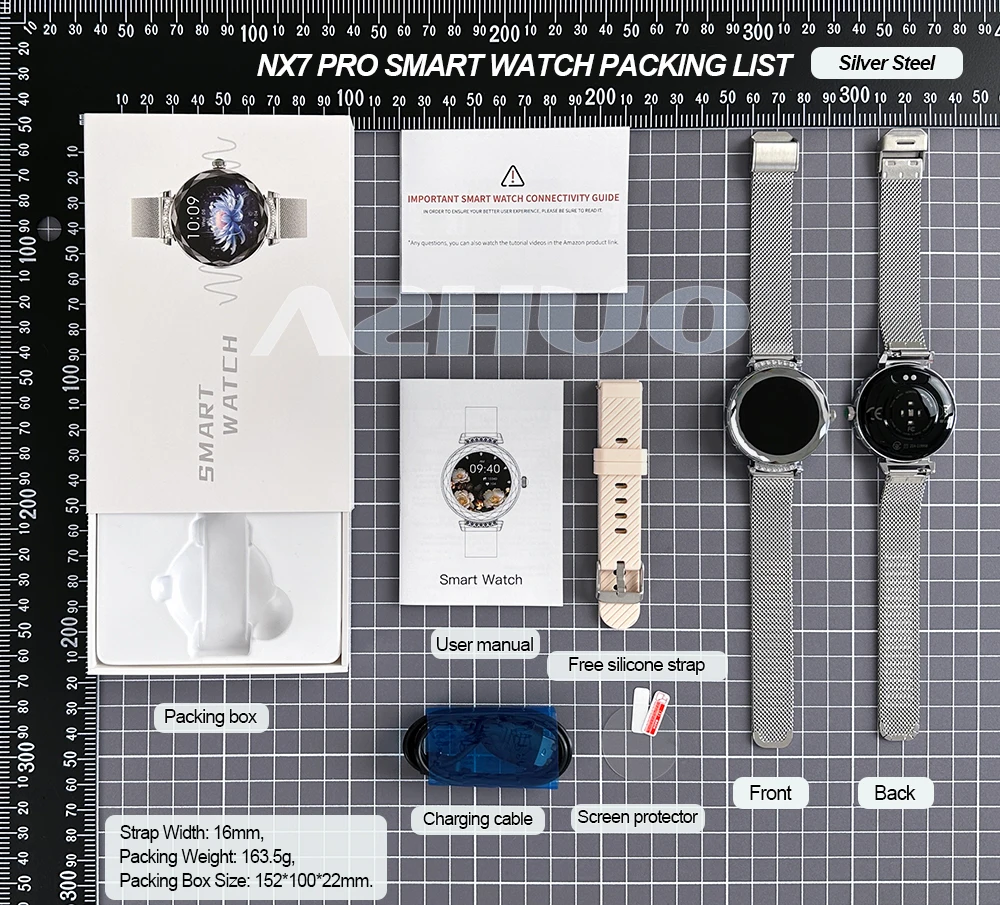 NX7 Pro Smart Watch Silver Steel-Packing List.jpg