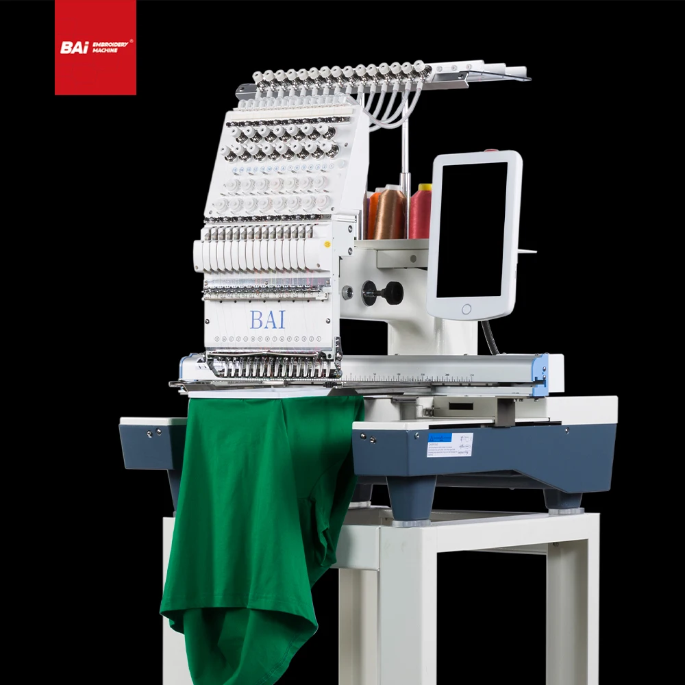 Высокоскоростная компьютеризированная вышивальная машина BAI с одной головкой, 12 игл, площадь 300*500 мм