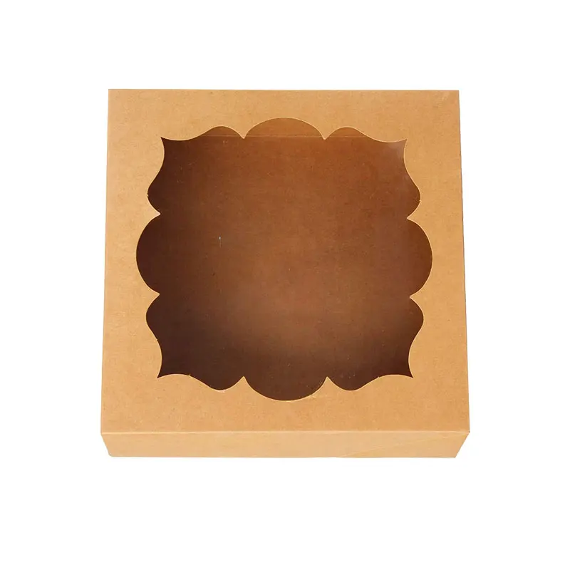 Cake Shop Durable Desert Pastry Boxes Cake Bulk, Cake Packing Box Paper With Window Clear