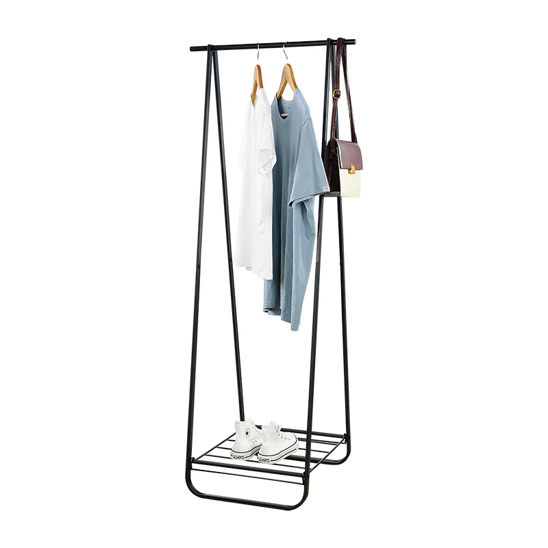 Modern Clothes Rack Standing Coat Hanger and Shoe Storage Buy Online Multifunctional a Shape Portable Clothing Black Metal Iron