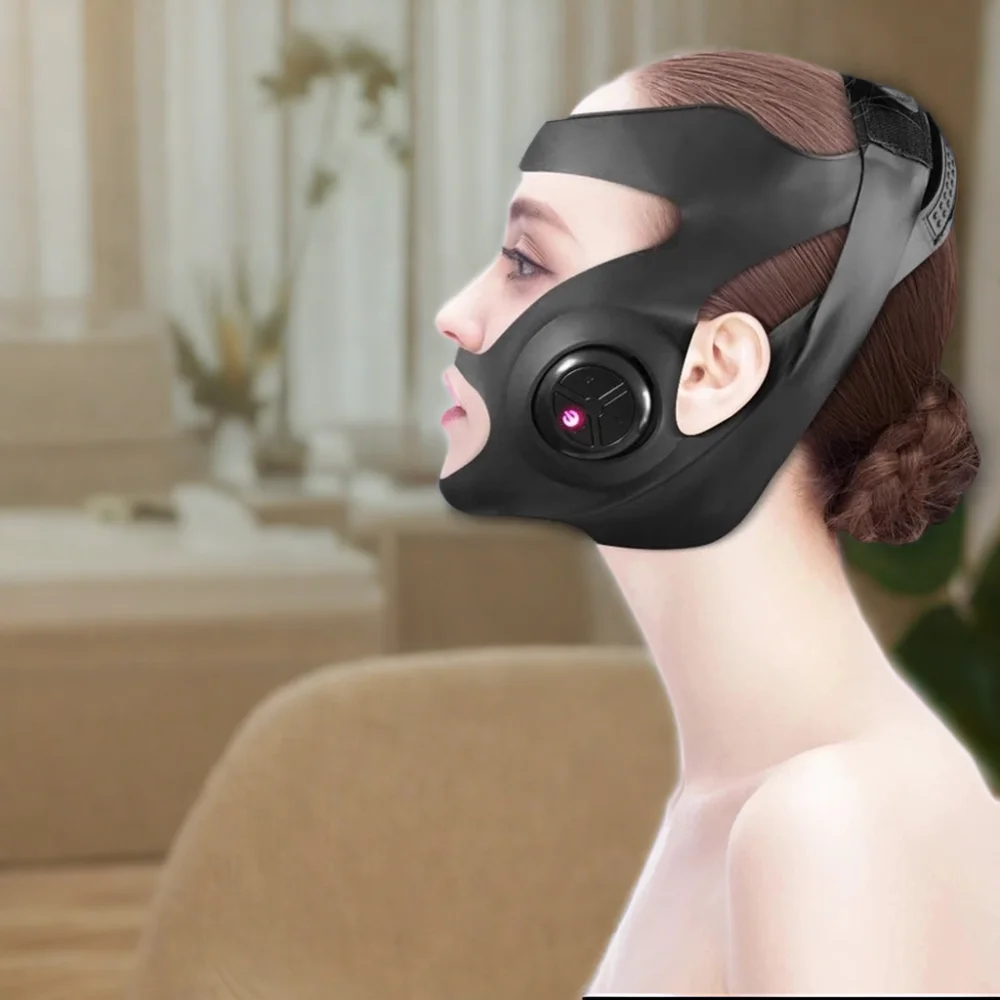 Factory Price Slimming Chin V-shaped Silicone Face Mask Microcurrent Beauty Facial Neck Lift Massager Band Tapes Face Lifting