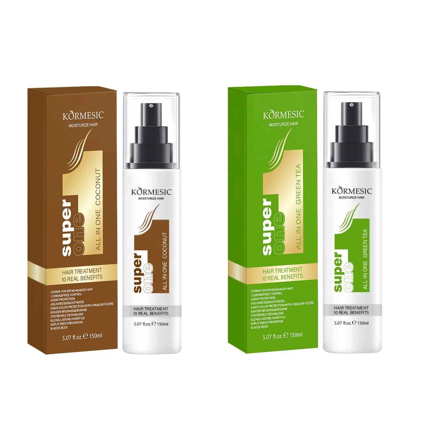 OEM & ODM KORMESIC органическое кокосовое масло Anti Frizz спрей для волос всех типов продукт ухода за волосами