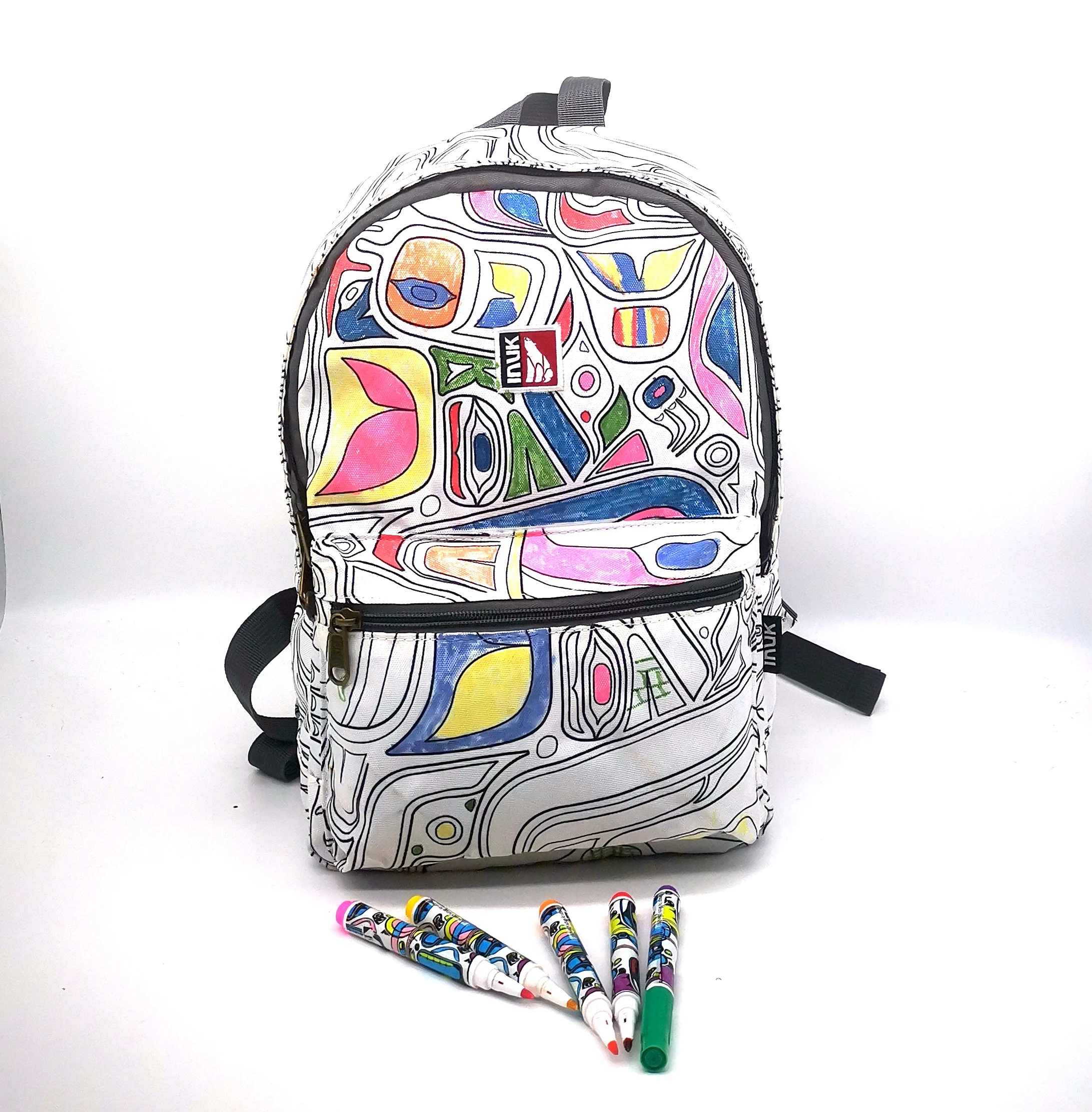 High Quality   Lightweight  Water repellent Back to school Hand Painting  Bag  DIY  Graffiti  Daypack Backpack