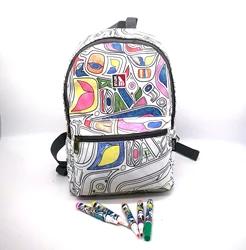 High Quality   Lightweight  Water repellent Back to school Hand Painting  Bag  DIY  Graffiti  Daypack Backpack