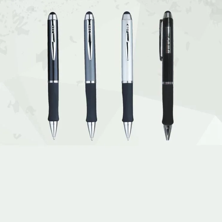
promo gift metal ballpoint pen with touch stylus multi function business engraved brand pen 