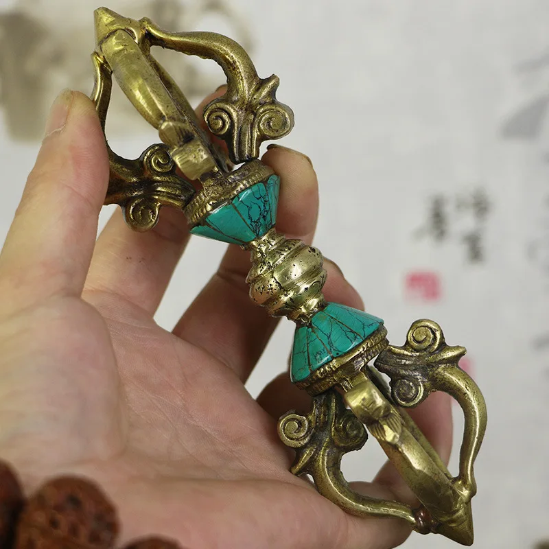 Handmade Five Strands of Pestle Buddhism Brass Vajra Phurba Tibetan Dorje Phurba
