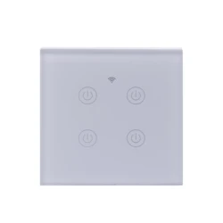 4gang Mobile Phone Control Smart Touch Switch White Customized Crystal zigbee Tuya/Smart Life control Voice Control Light Switch