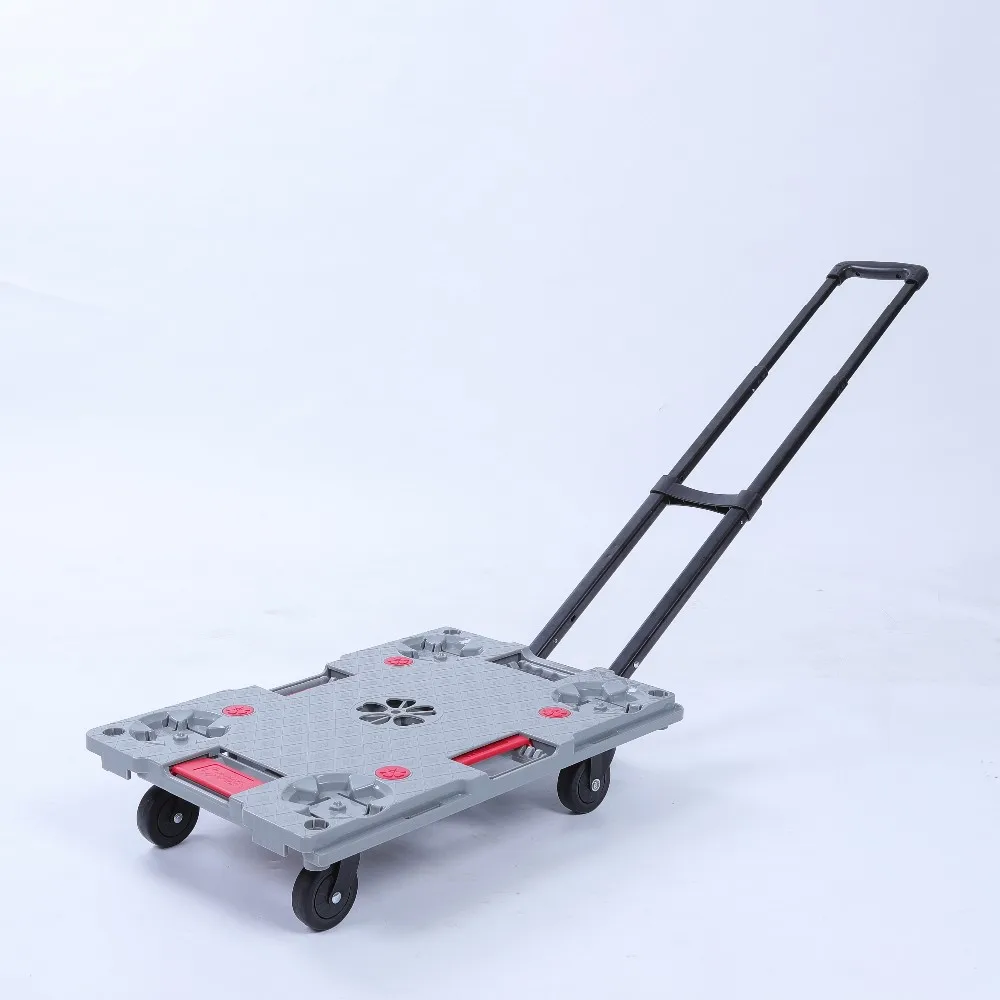 Industrial Pull Handle Plastic Moving Platform Interlocking Dolly Cart Trolley