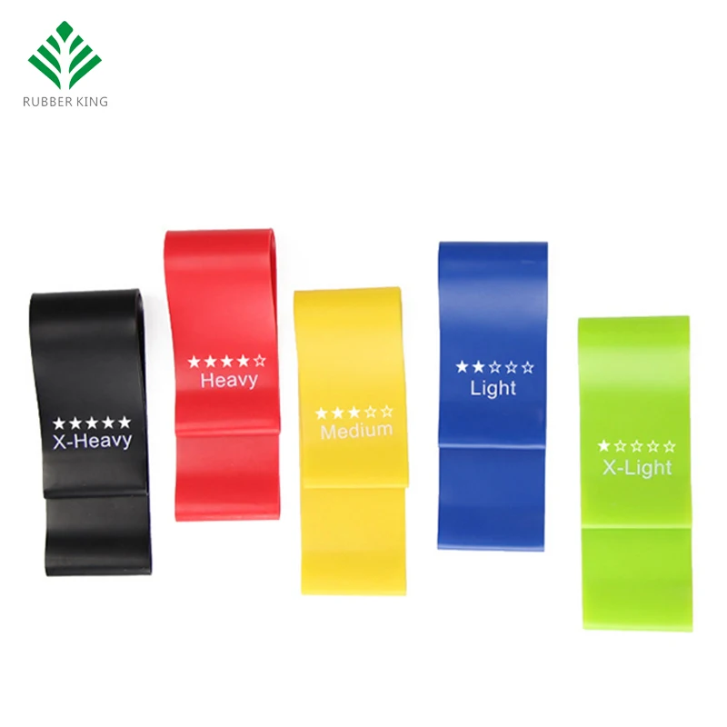 Indoor Factory Make  Your Own Set Custom Logo Workout Plates Rubber Hook Bar Yoga Resistance Loop Exercise Band Roll