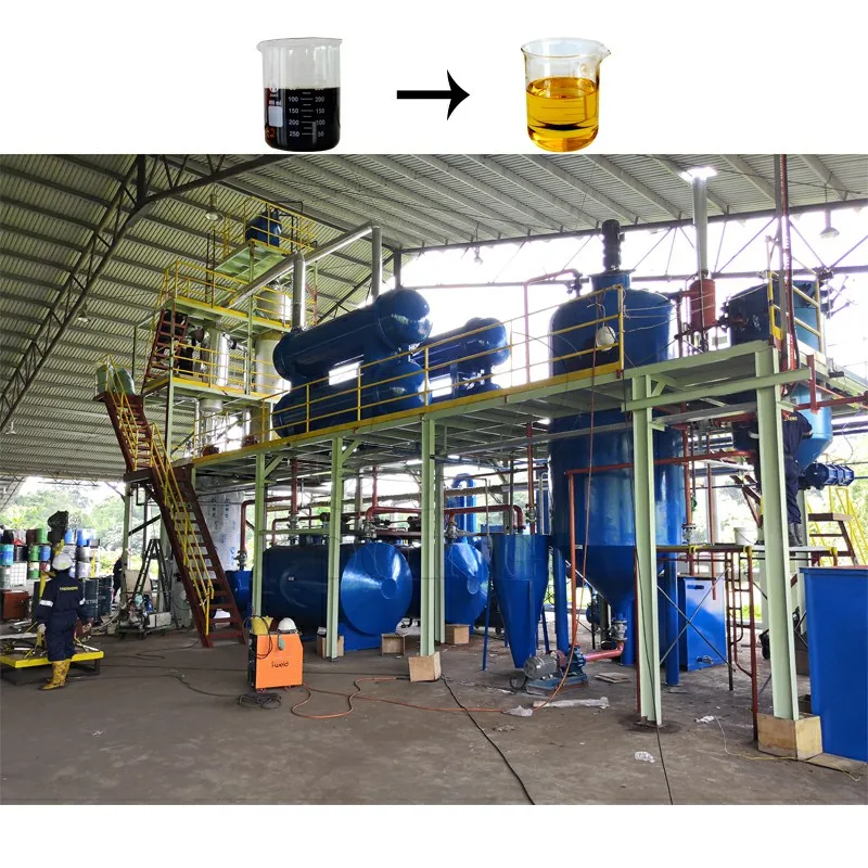 Waste Oil Recycling Diesel Engine Refining Machine Distillation Plant Performance Used Motor Clean Quality Pyrolysis Purifying