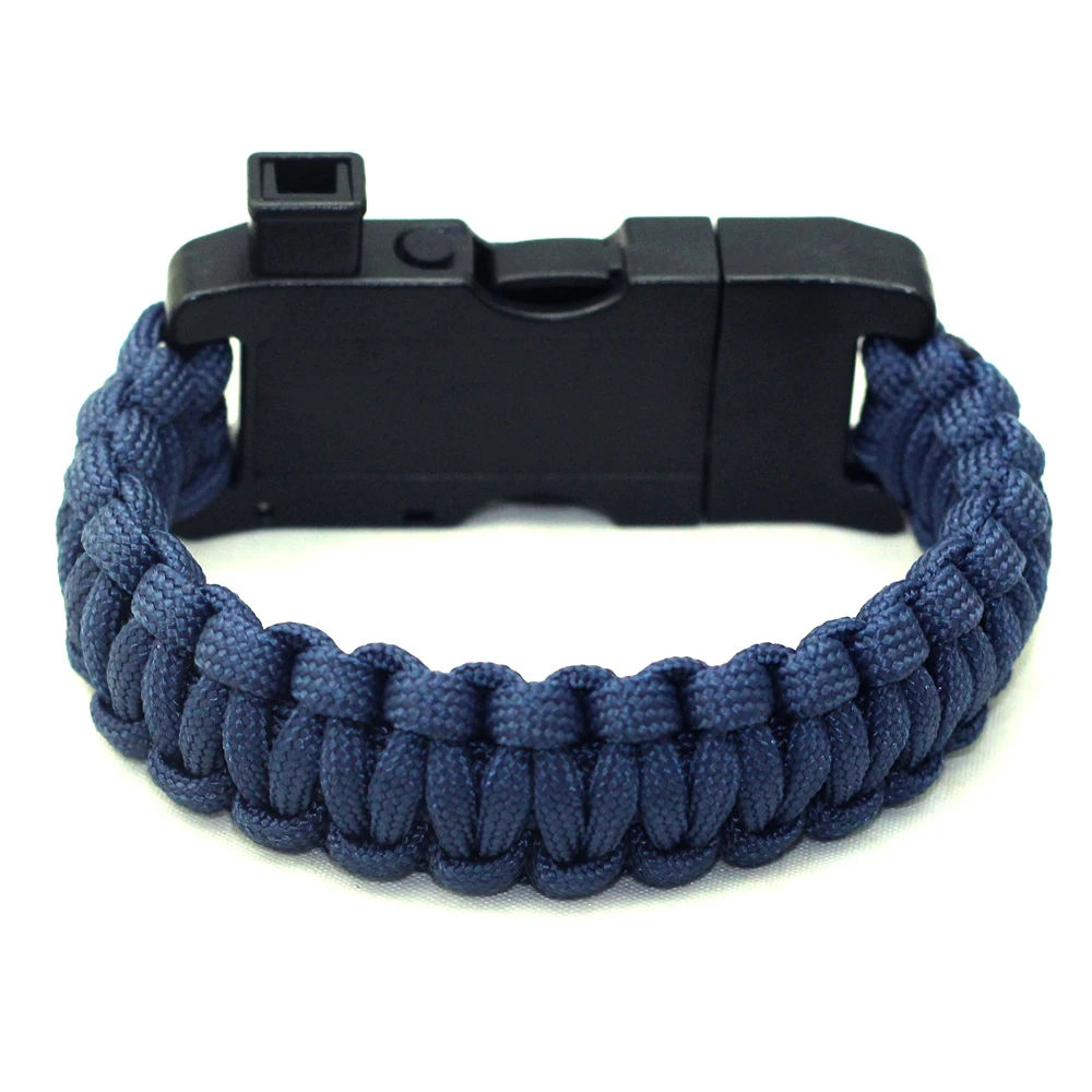 New Design Paracord Buckles LED Survival Bracelet, Good Quantity Outdoor Activities Custom Whistle Survival Paracord Bracelet