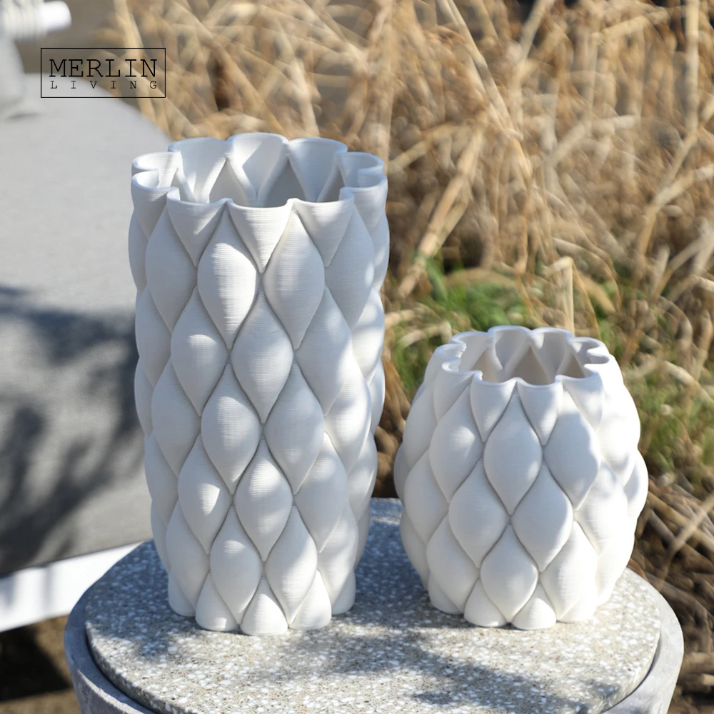 Merlin Living 3D Printing Vase Abstract Lemon Mango Stacked High Difficulty Ceramic Vase Crafts Chaozhou Ceramic Factory OEMODM