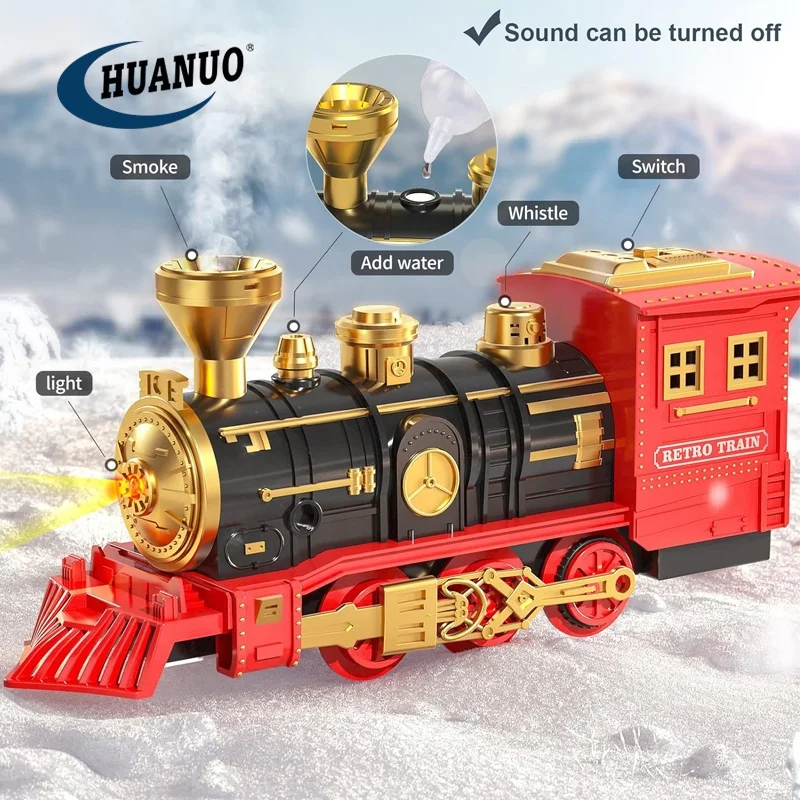 Boys And Girls Play Game Children Gift Kids Cars Tracks Toy Spray Electric Toy Train Railway With Light And Sounds