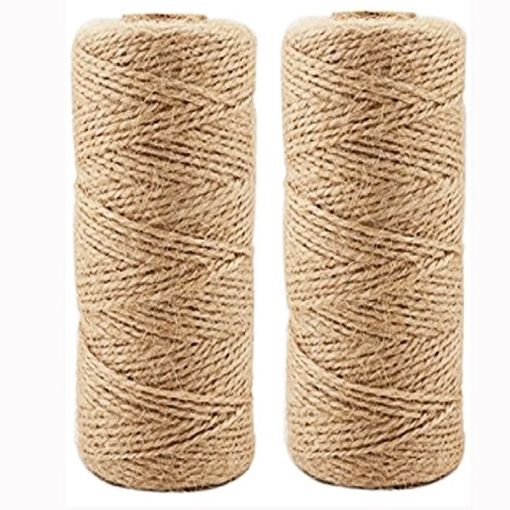 Jute Rope 1000 Feet 2Mm 3 Ply Natural Jute Twine String Rolls for Artworks and Crafts, Gif Wrapping, Picture and Gardening