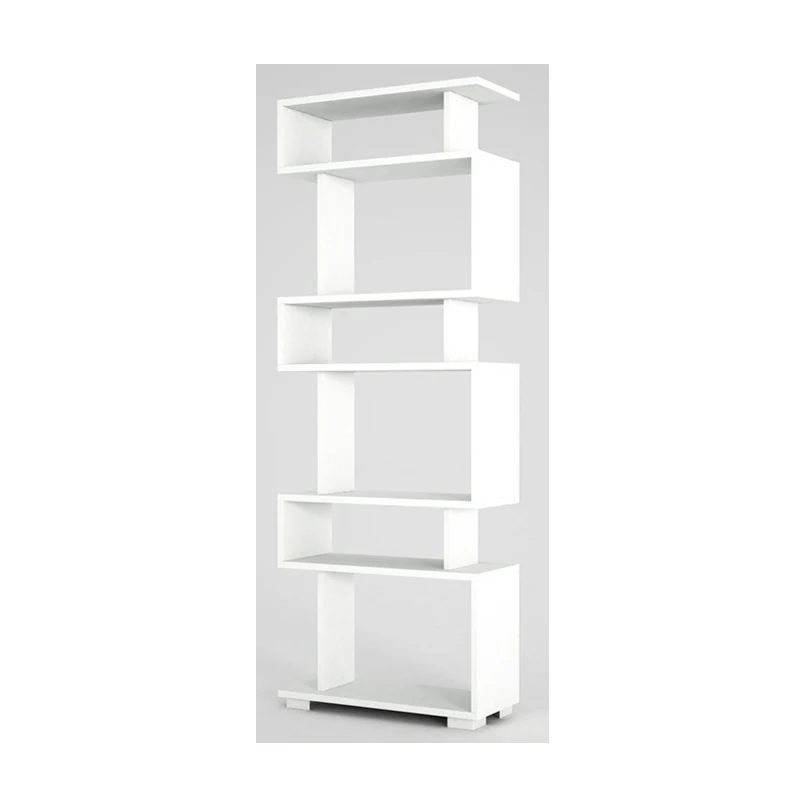 6 Tiers wooden library block Book Shelves indoor Bookcase Books Organization storage Display Rack for home office decoration