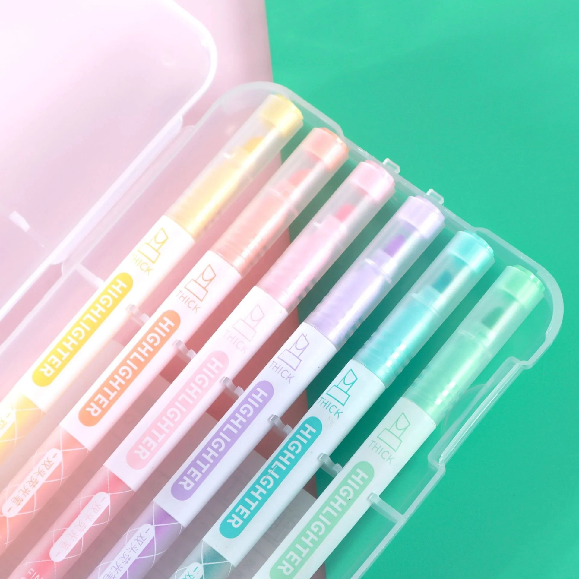 Double-head color-layering highlighter Stackable colors can be painted with Kawaii flash color-changing marker highlighter