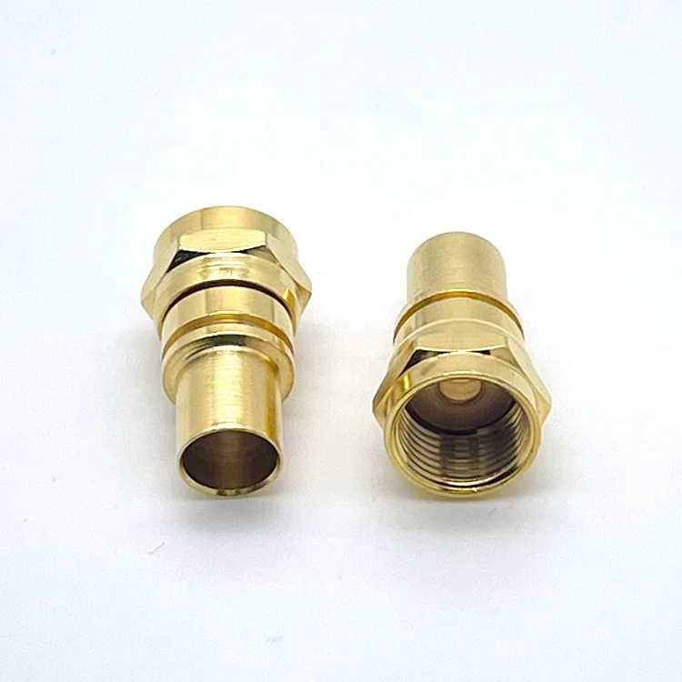 Brass Waterproof Compression Connector RG6 RG59 75 Ohm F Connector