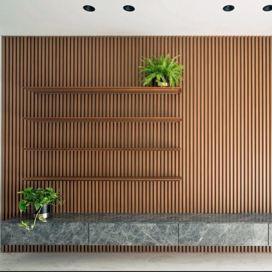 Wood paneling Timber feature wall composite 3d fluted wall panels