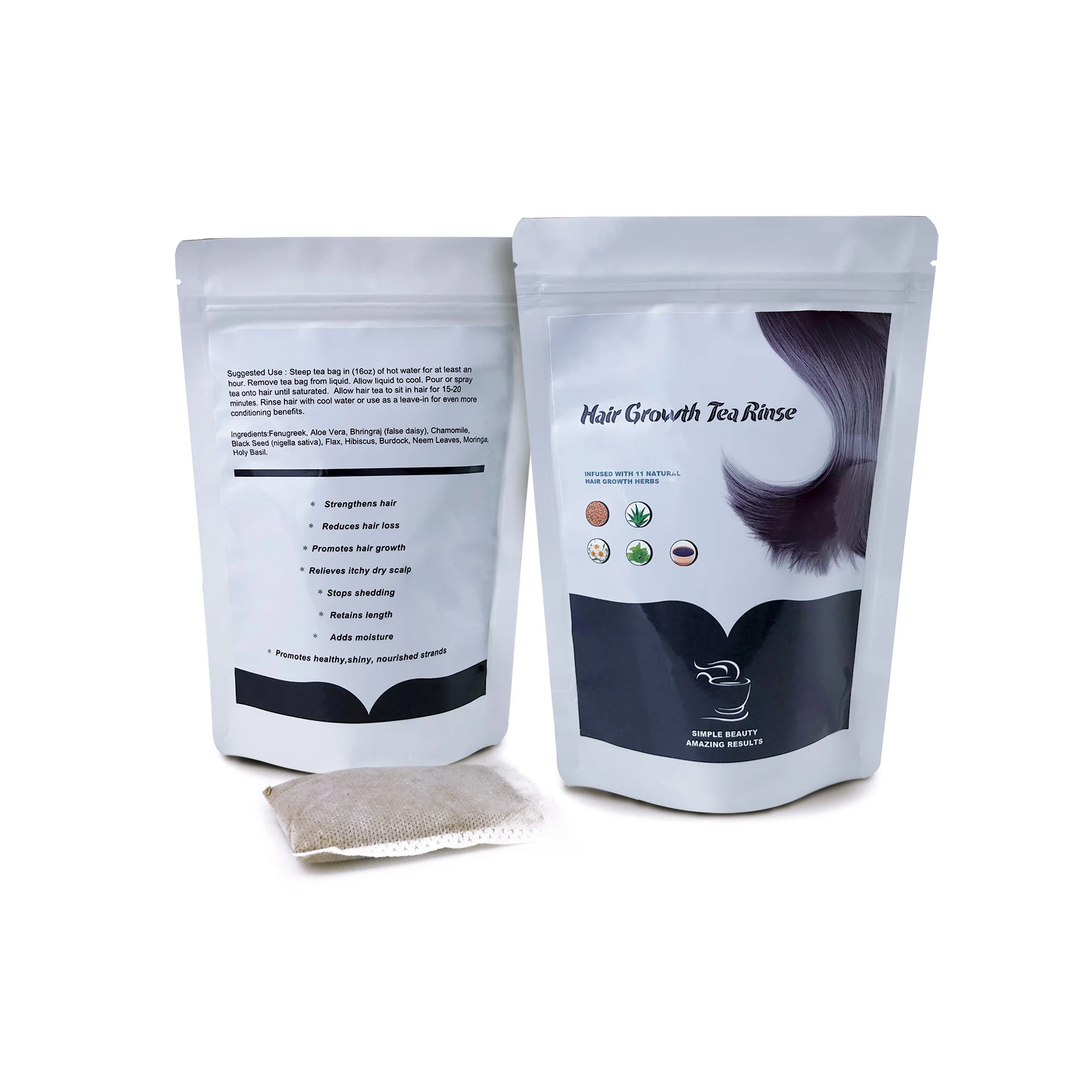 private label traditional Chinese herbal hair growth rinse herbs to reduce fall shedding strengthen and black hair