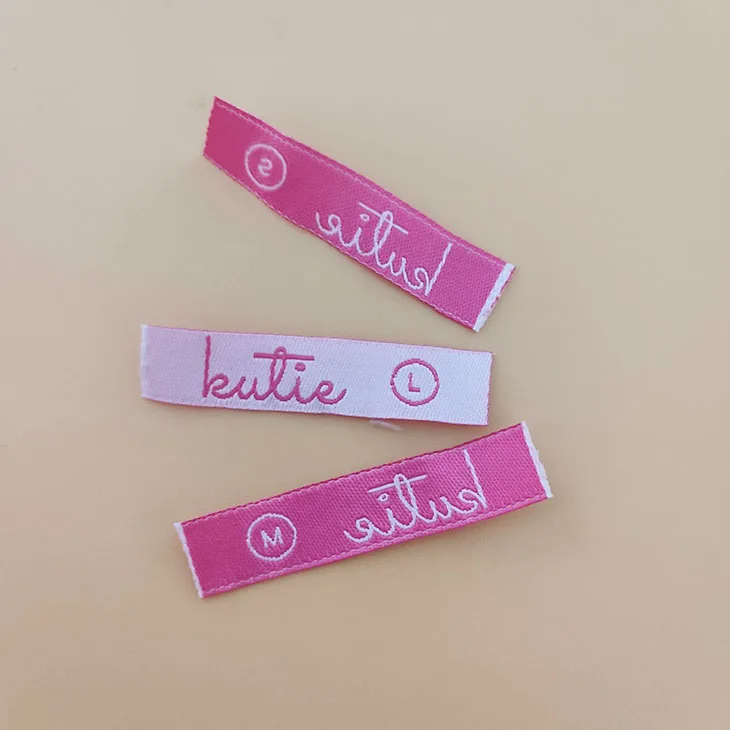 Woven Private White Garment Labels Clothing Manufacturer Fabric Tags Iron On Neck Cotton Custom Made Logo Label for Clothes