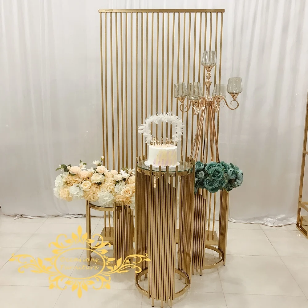 Harp shape Tubes Stand decorative stainless steel wall panel events party design Wedding Backdrops
