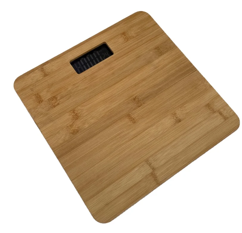 180kg Wooden Weighing Scale Digital Balance Bamboo Bathroom Scale