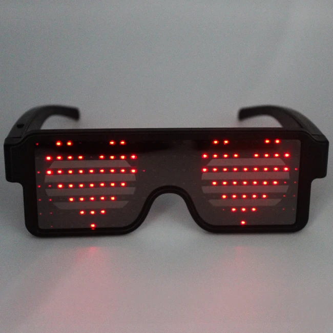 New Product Smart App Wireless Rechargeable LED Glasses Luminous Animation Glasses For Party