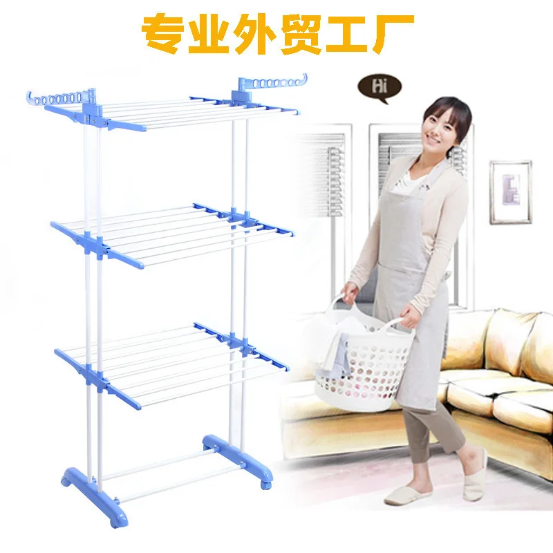 Winged Foldable 3 Layers Clotheslines Stand Drying Rack Laundry 3.8kg Towel