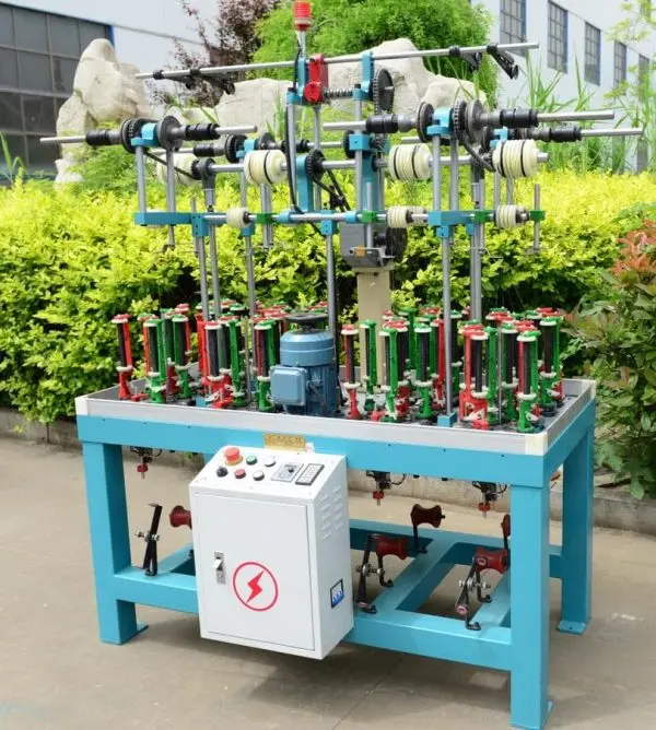 Continuous running 8 spindles 8 heads elastic cord tent cord string braiding machine