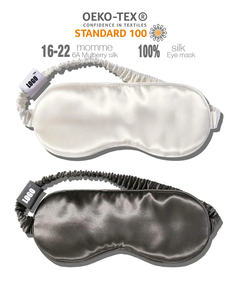 Eye Mask Silk Eye Pillow for Sleep OPP Bag Woven Adults Solid Grade a 100% Silk Custom Logo Accepted Silk Eyemask 750 0-0.5 Kg