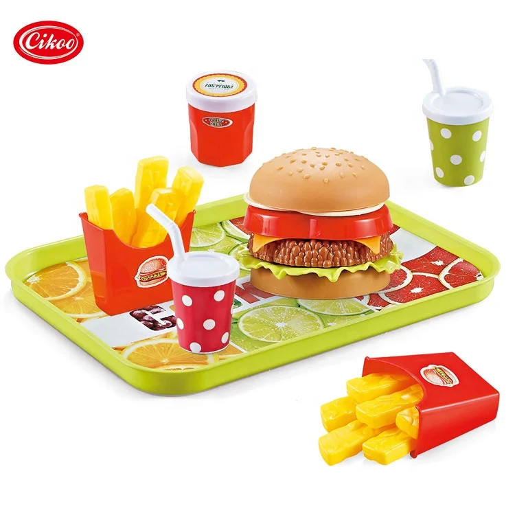 2022 Simulation children hamburger toy,DIY baby plastic food toy,role play kids