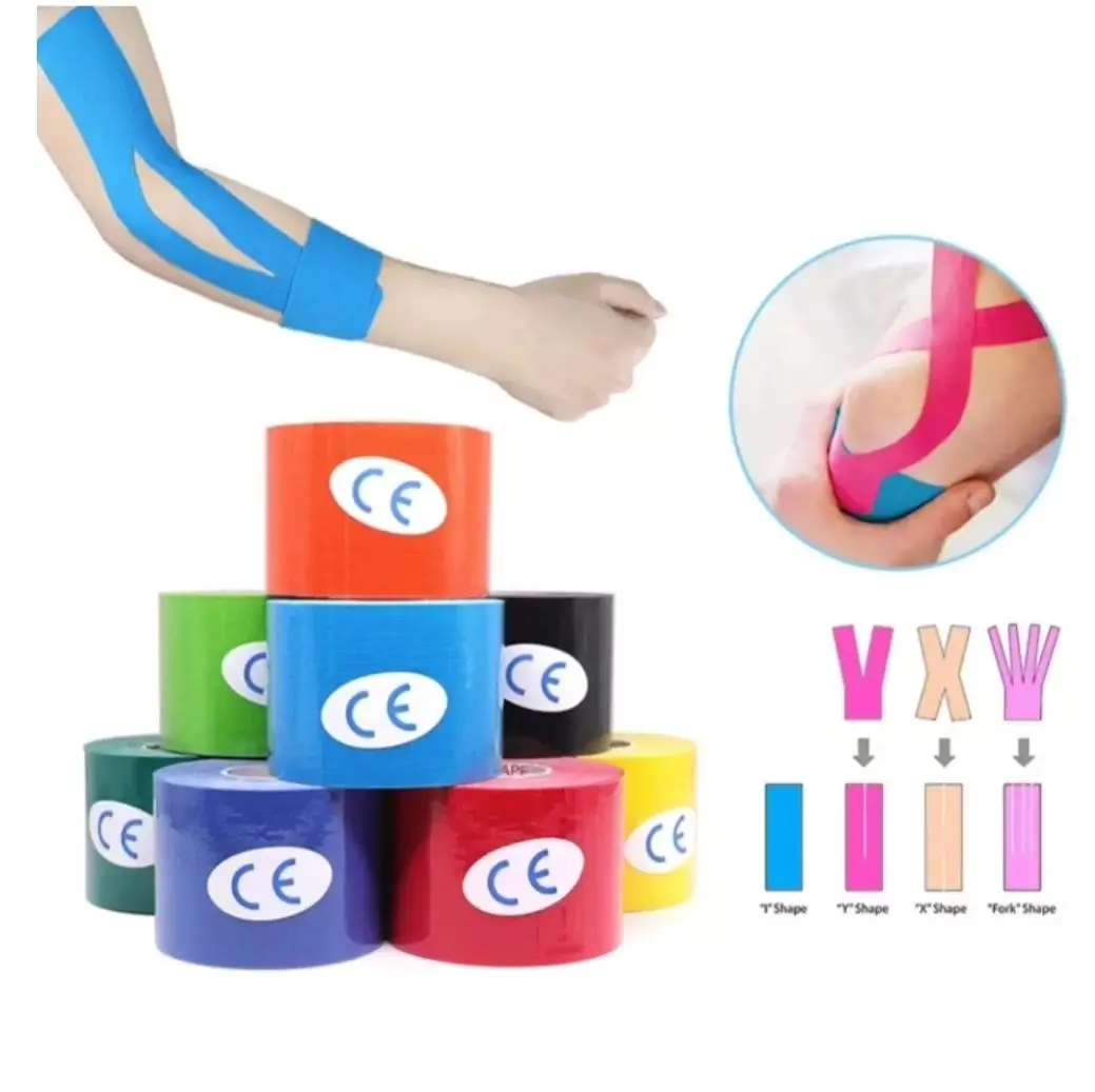 Новая 2024 Спортивная кинезиологическая спортивная лента, хлопковая водостойкая лента с логотипом под заказ, водонепроницаемая Спортивная кинезиологическая лента