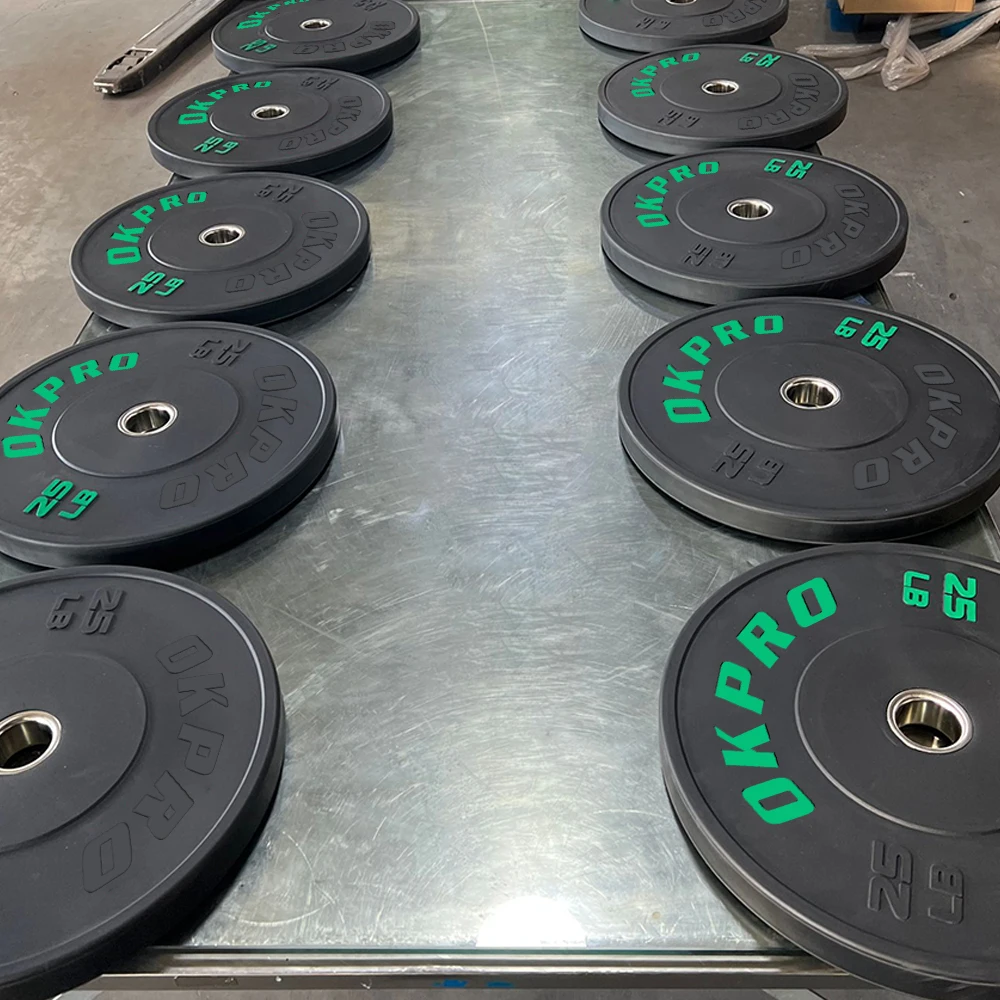Factory Supply Custom Logo Fitness gym weight bumper plate Rubber Coated Barbell Plate