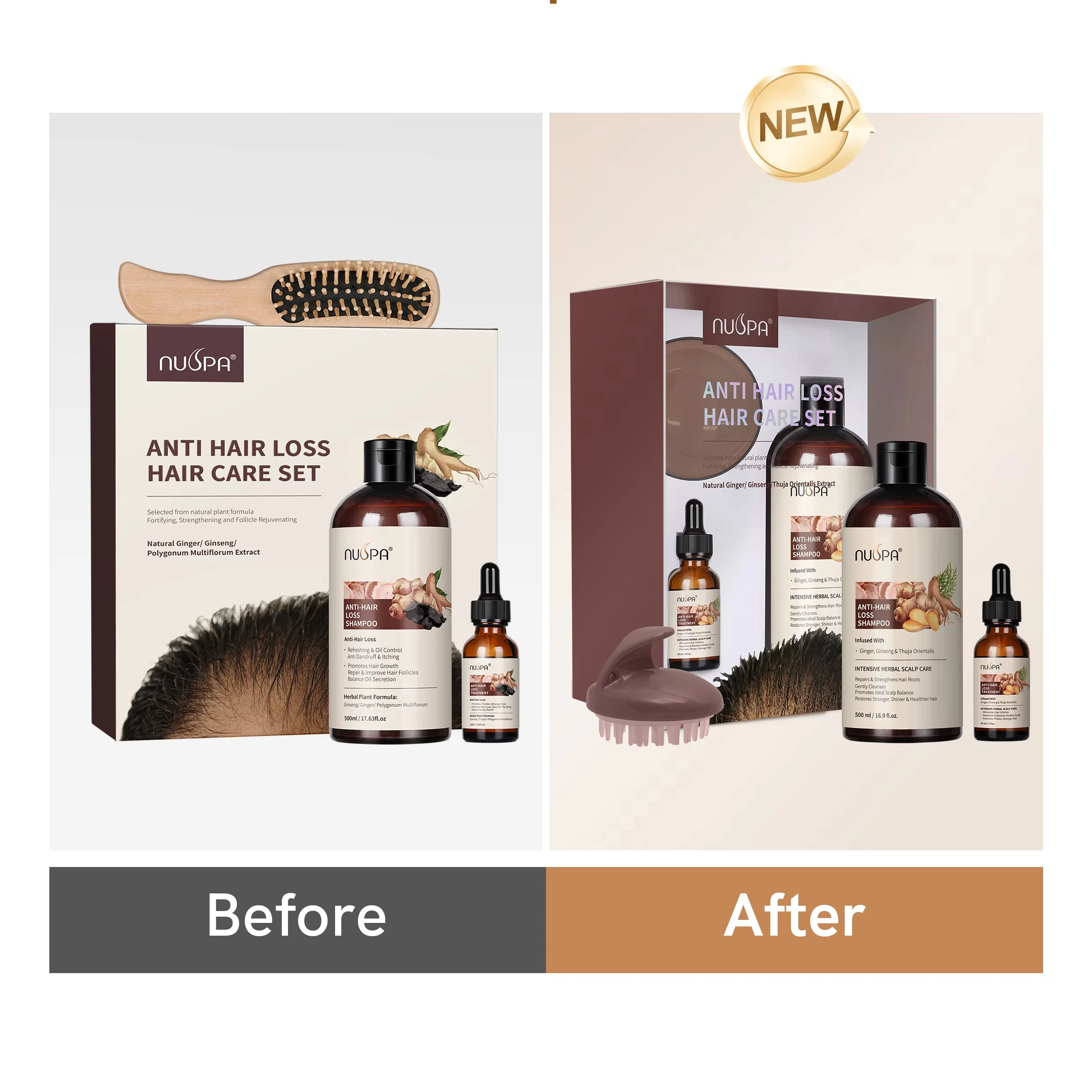 Bingo Cosmetic Factory Sulfate Free Ginger Hair Care Prevent Hair Loss Serum Shampoo Hair Care Sets For Men