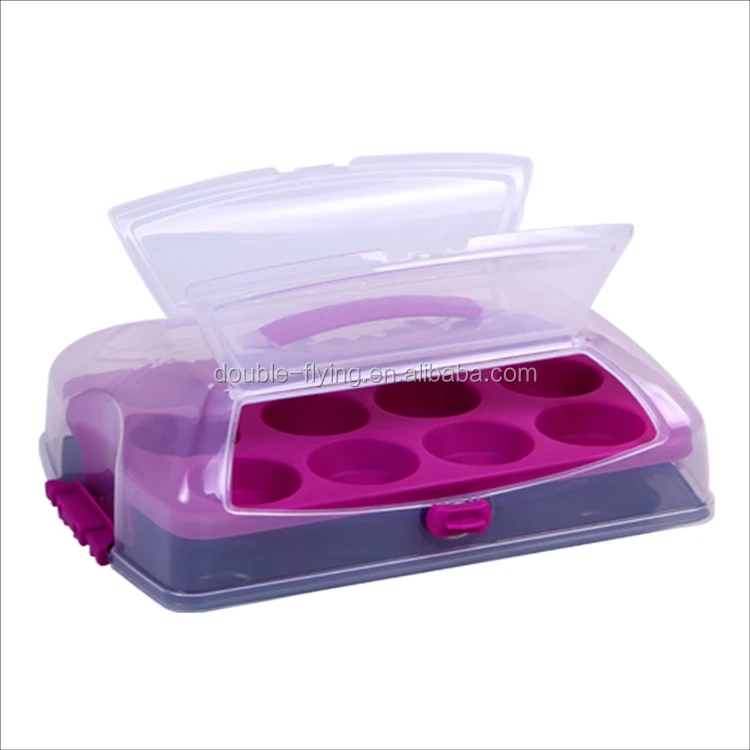 12 Cupcake Muffin Pan with Container Carrier With 3 Tiers Cupcake holder Stand for Display Dessert Decorating Tools