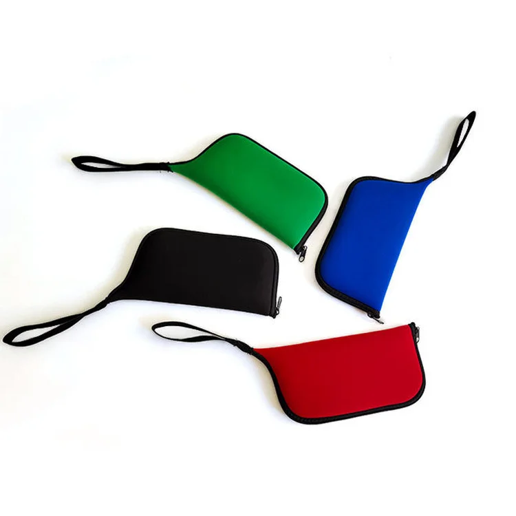 Laptop Cord Cable Accessory Pouch with Extra Rolled Up Travel Mouse Pad /Neoprene Pouch Also Unzips Flat Into Mouse Pad.