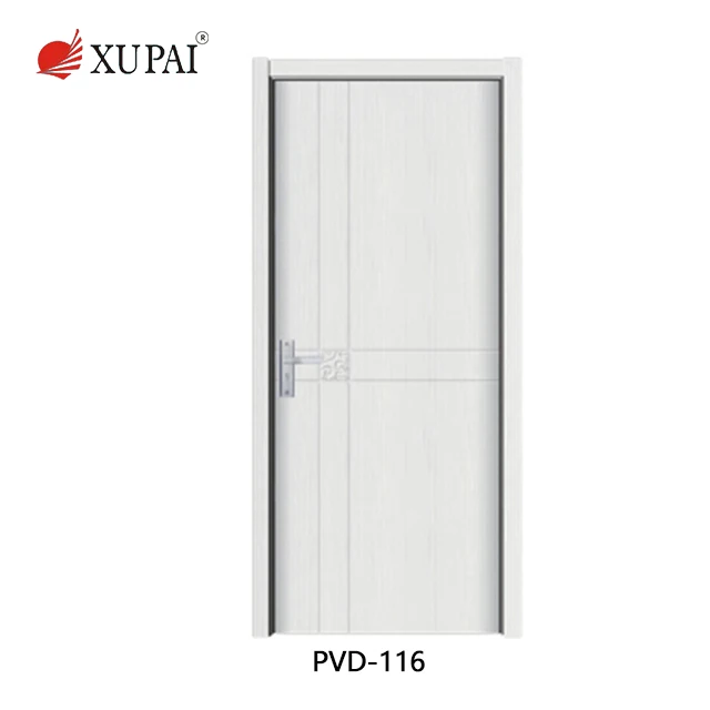 New design white pvc door price list pvc flush door