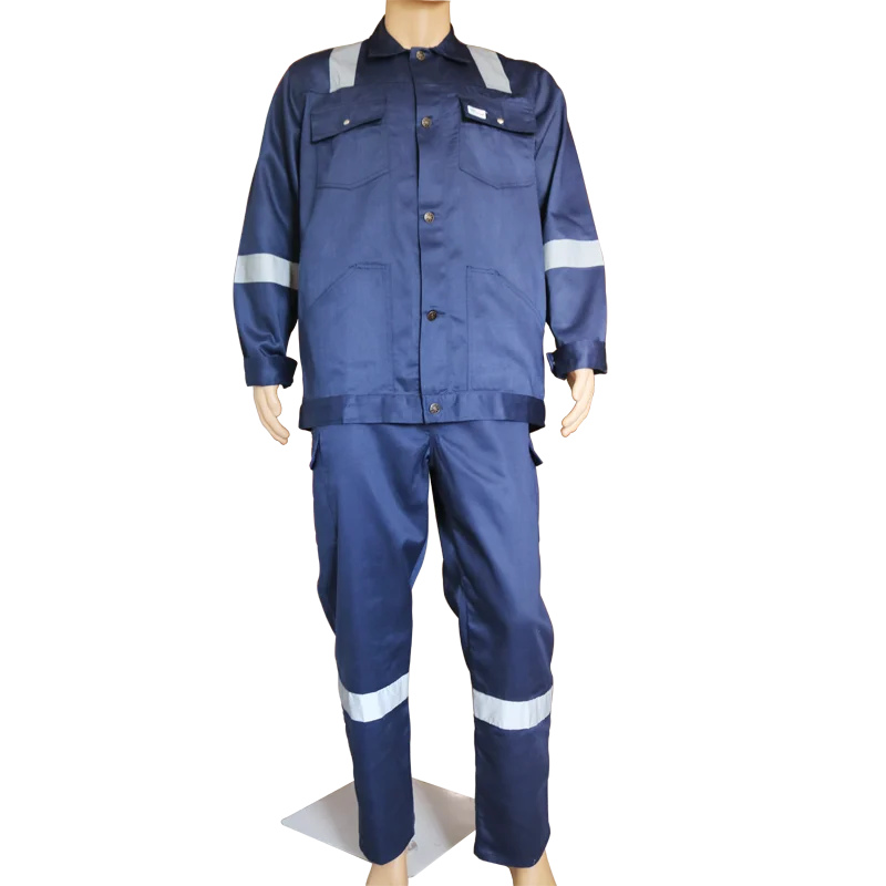 FLYTON Safety Protective Mens Construction Workwear Pants&Shirt with reflector FT-1328R-Y Royal Blue G