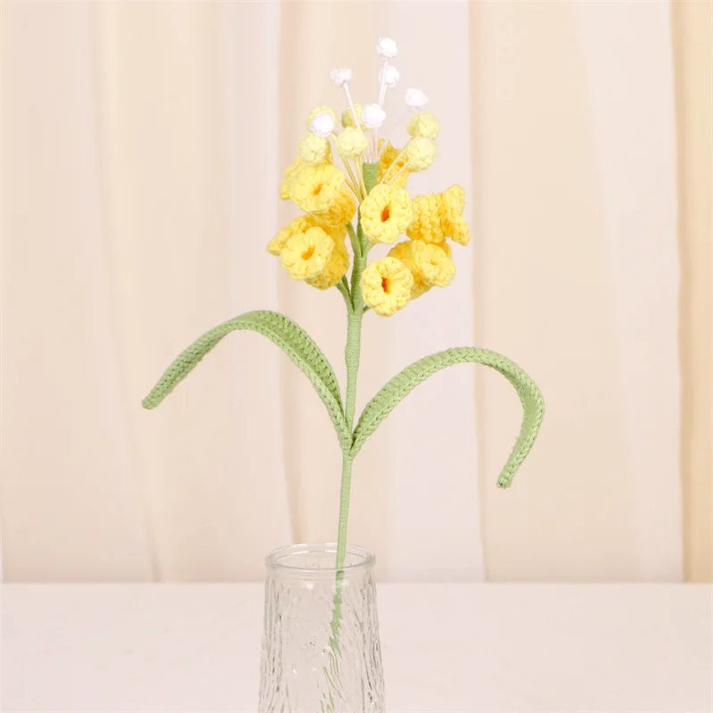 2024 Finished Crochet Flowers Wind Hyacinth hand knitted flower  Handmade Woven Flower Home Decorations